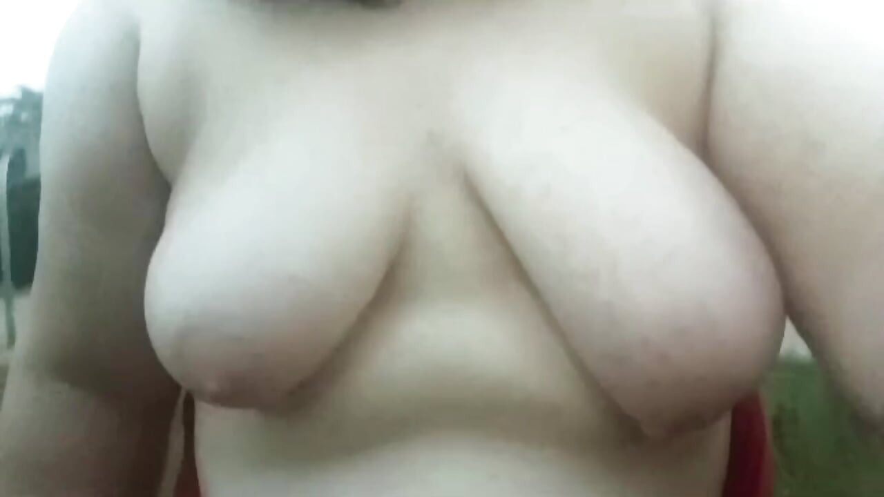 Walking topless outdoor