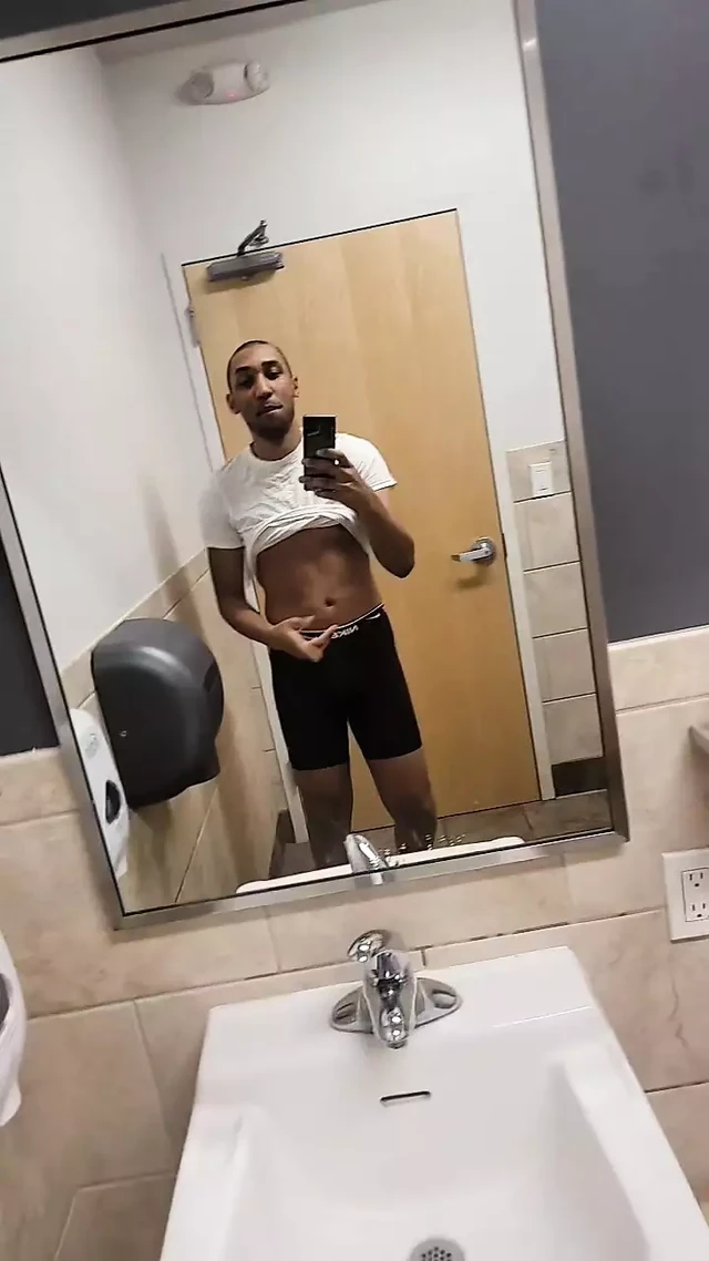 Miguel Brown in mirror abs boxers shirt black video 13