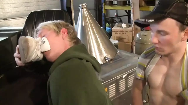 German Skater Couple with Quicky in the Warehouse