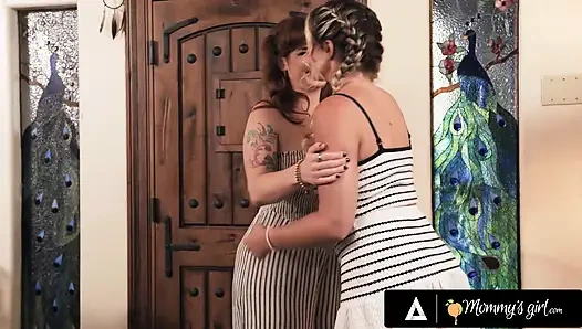 MOMMY'S GIRL - Babe River Lynn Comes Home To Find Stepmoms Siri Dahl & Alison Rey Are Now Nudists