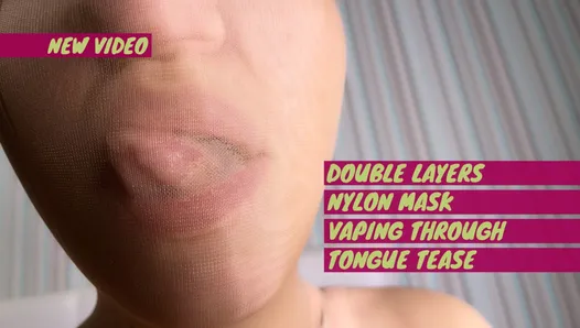Nude double layer nylon face mask teaser