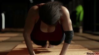 Jill Valentine fazendo ioga a 60 fps