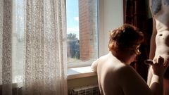 Spontaner Morgensex mit heißer und kurviger russischer Ehefrau