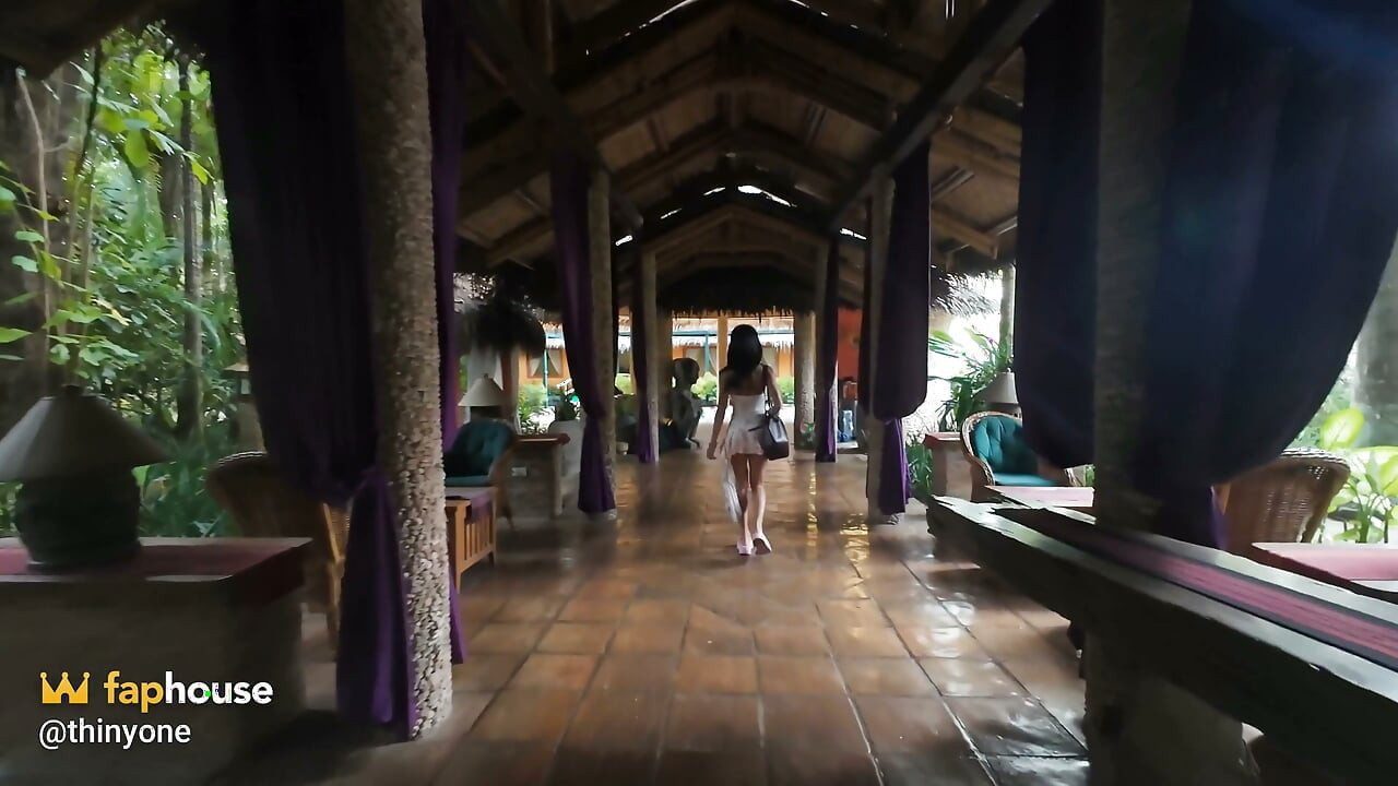 Tiny Asian in Deserted Tropical Resort - Underwater Blowjob, Bath & Shower Sex - Bubbling Creampie