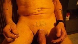 Self cock beating, ball squeezing, wanking with cumshot