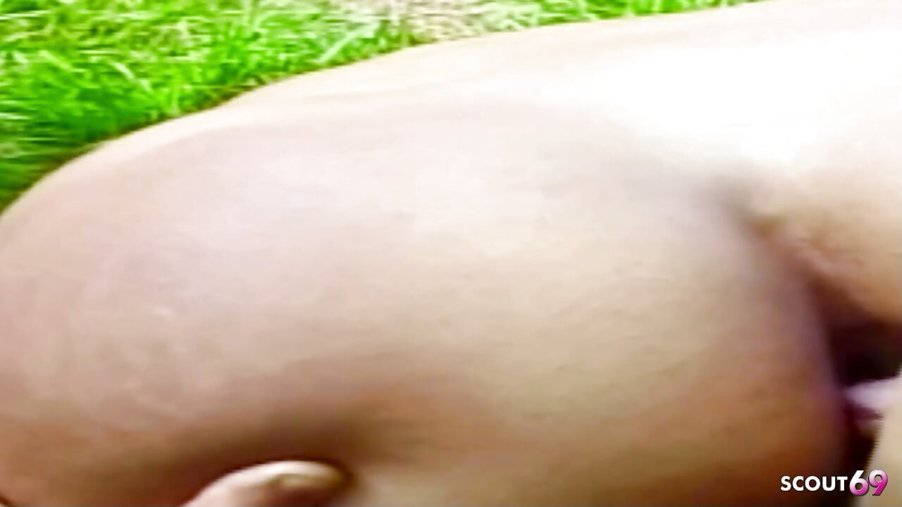 Blonde Tranny Gets Secretly Fucked in the Woods in Her Tight Asshole