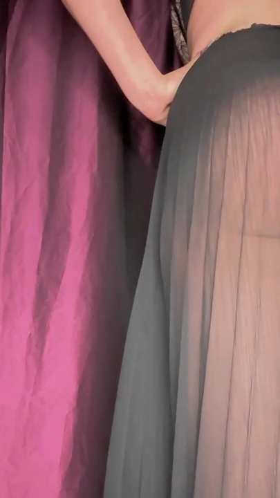 Farting in See-through Black Dress