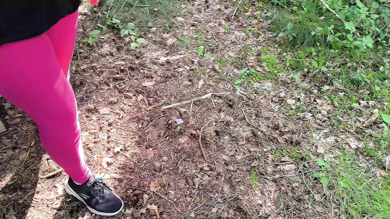 Punishing breasts harshly in the forest
