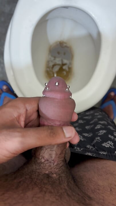 I can piss with my pierced dick and cum at a time