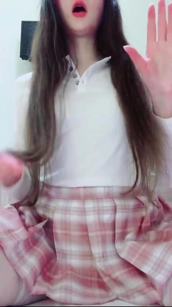 Epic moment from "TikTok Compilation Hot Girl: Brunette dances trends without underwear, leather skirt, stockings, thong,"