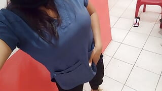 I'm working on Christmas Day and there are no clients. I record myself as a slut and show my buttocks