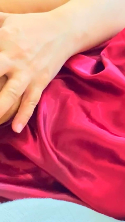 Super Hot Girl With Beautiful Big Tits In Silk Satin Lingerie Pressing And Squeezing Her Huge Big Boobs While Fingering | Clip 1