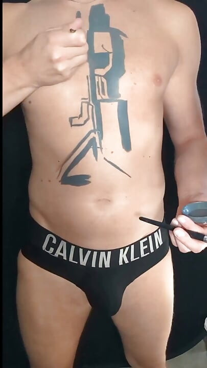 Painting on My Own Tattoos Naked