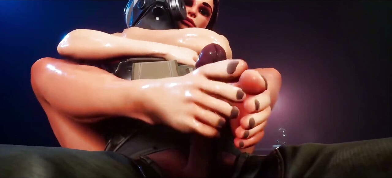 Wild Life Soldier Uzyskiwanie Femdom Footjob