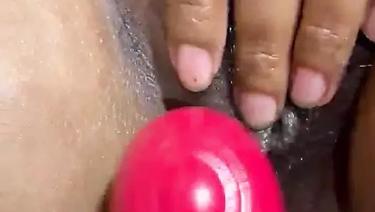 My Little Hole is Filled with a big Vibrator with oil massage