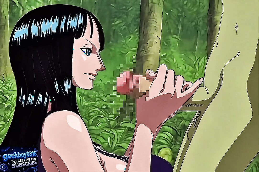 Nico Robin sex with green ugly goblin (old cartoon style)