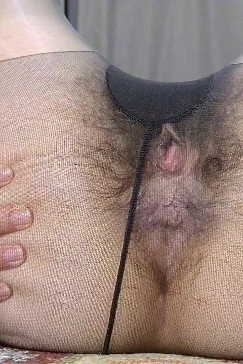 Open Wet Bush and Hairy Ass in Pantyhose (close-up) Facesitting POV