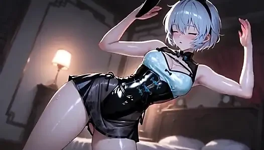 Ai anime-mädchen Rei Ayanami heiße sexy outfits zeigen zusammenstellung