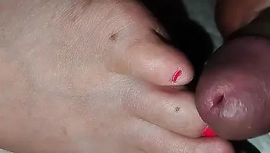 My wife's legs, and my dick...