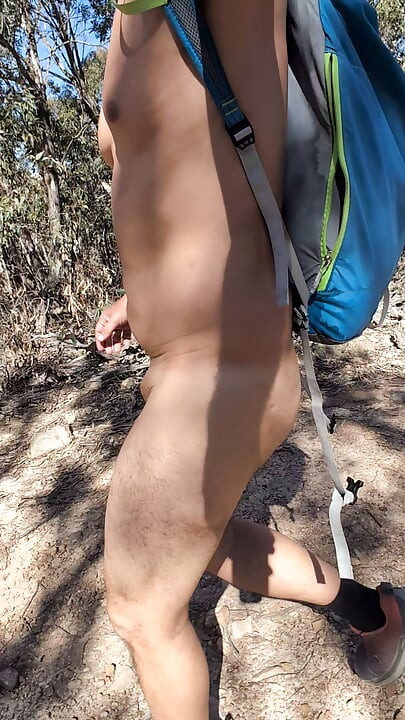 Nude outdoor hiking on public trails
