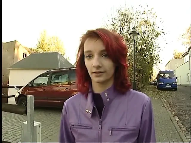 Redhead teen with small tits gives an amazing blowjob at casting