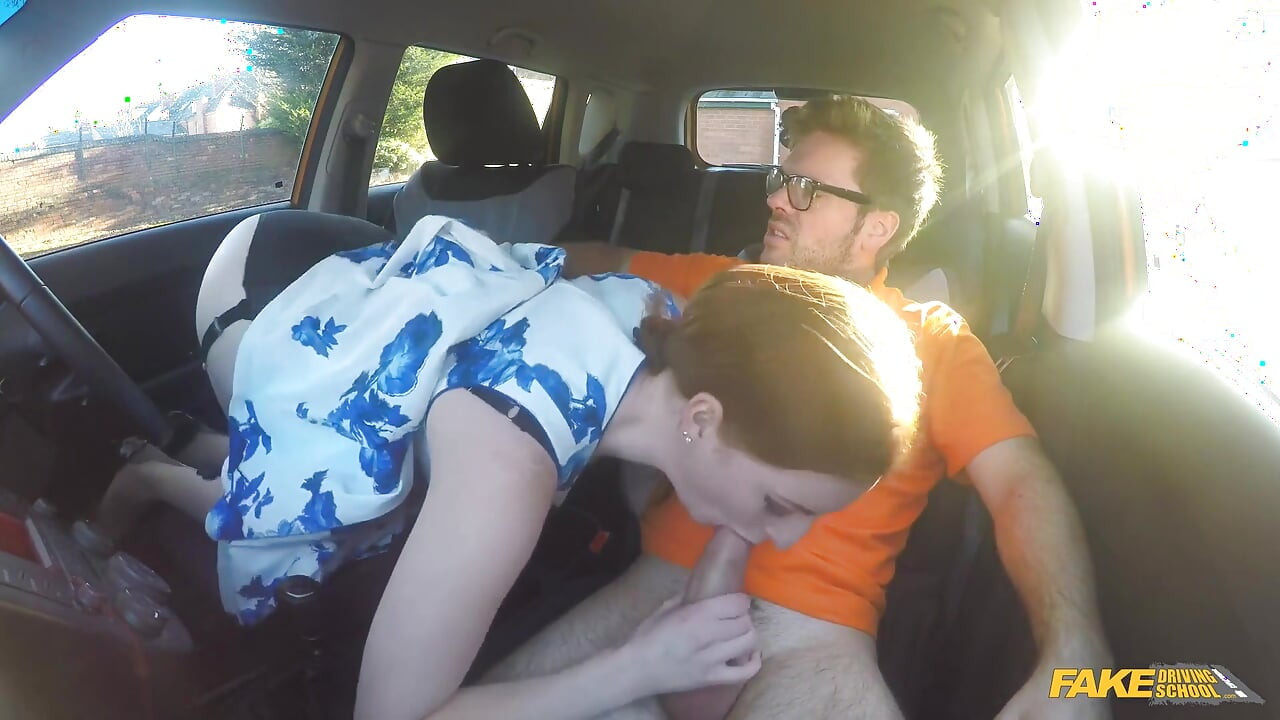 Fake Driving School - Hot Redheads Dirty Secret: Outdoor Blowjobs and Big Tits Worship
