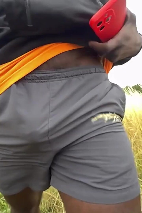 Watching This I Can Not Help Myself to Get Hard. a Very Slowmotion of Me Walking Commando in My Shorts in the Park.