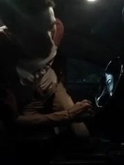 at night in the car