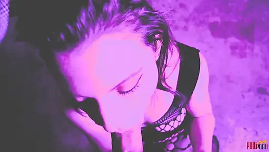 Trapped Slut pushed to Strip and Suck off Captor