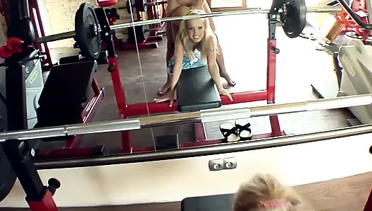 Gym Slut Fucked Hard on Bench Press POV