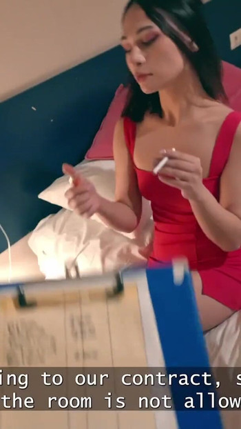 DEBT4k. She didn't pay her rent and smoked in the room and ended up fucking in anal to pay it off | Clip 1