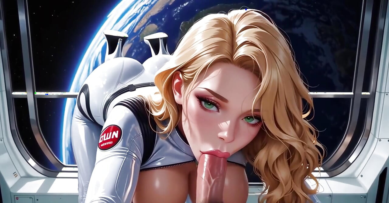 Astronaută excitată futută tare în spațiu.