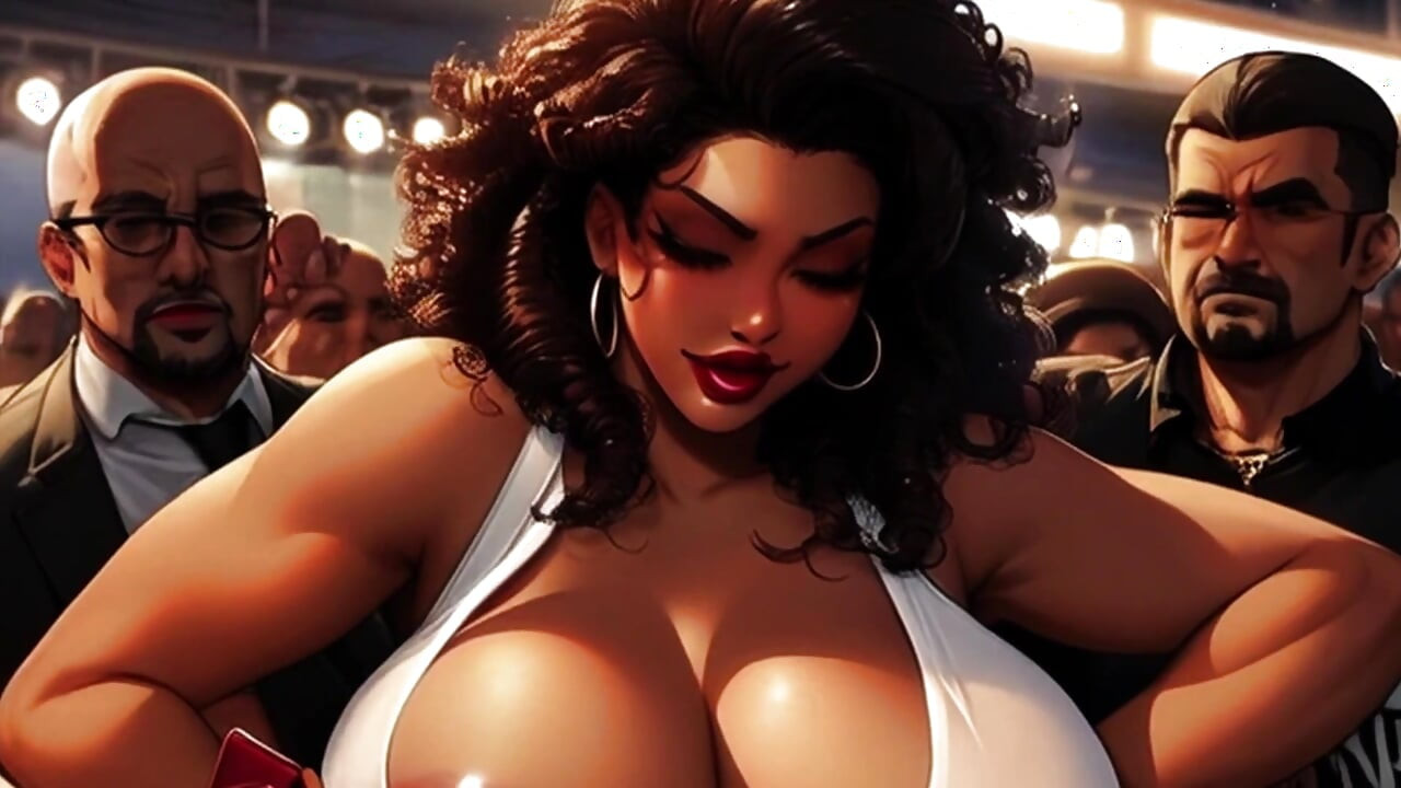 Tetona Tifa ama chupar polla negra en nalones picantes: Tifa en un hoyo de Mosh