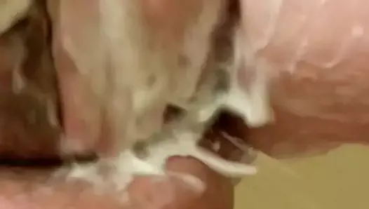 Wife takes shower and smacks wet pussy.