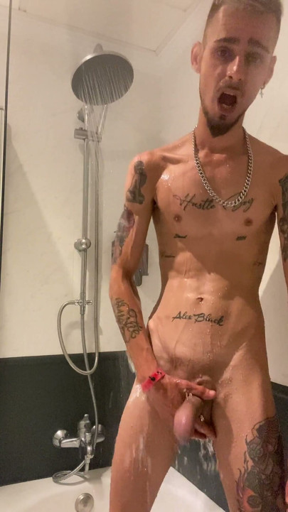 Shower and Masturbate in Hotel