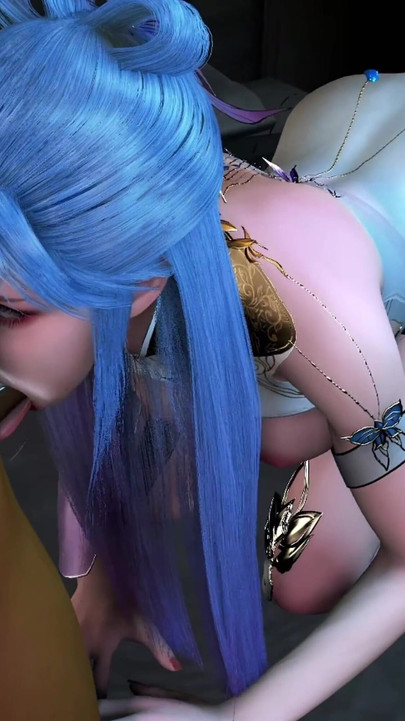 3D Cute Cosplay Babe Wearing Sexy Dress Cheating with Old Dick