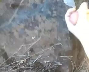 Huge cum outdoors