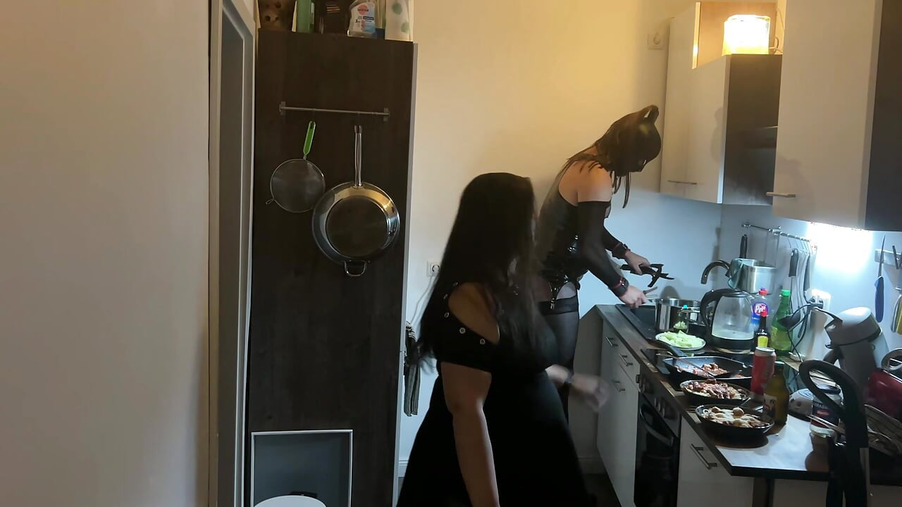 Kinky Kitchen Encounter: Fetish Babe Dominates Her Friend