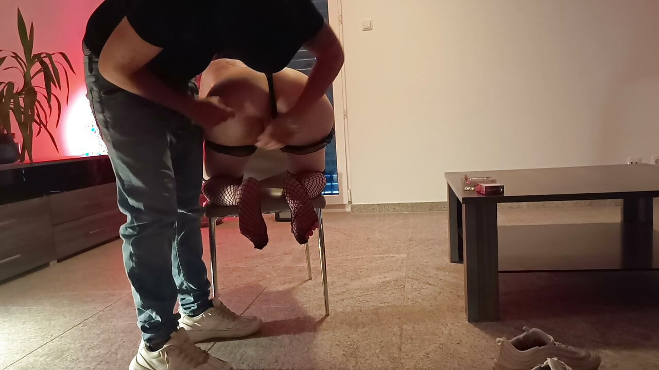 Kinky sluts in nylons kissing and pampering each other