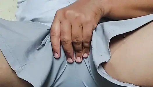 My friend suckling my big cock on thee rooftop