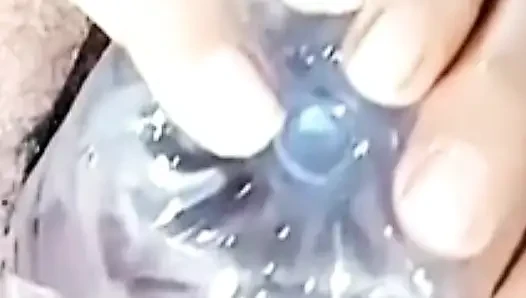 Playing pussy with a bottle