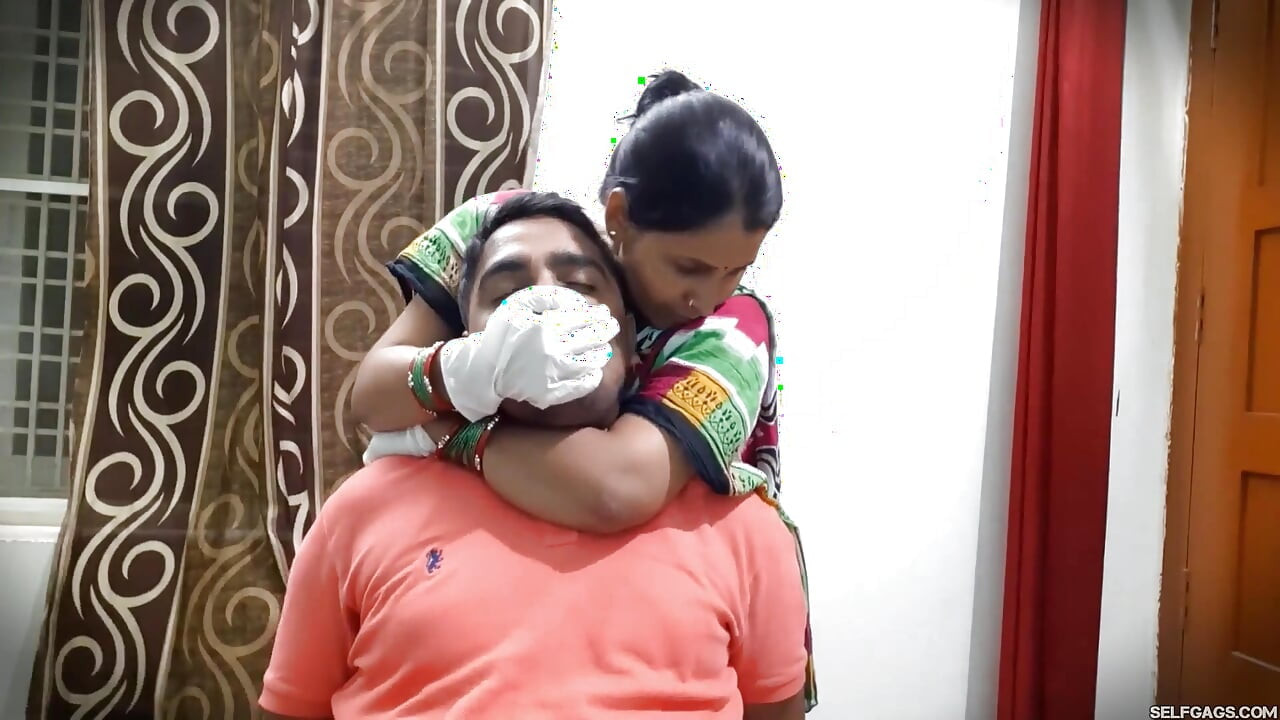 Gloved Handgag for Lazy Husband!