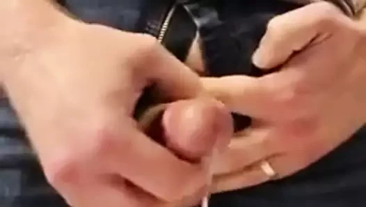 Hot dilf Bustin a Nut at Work