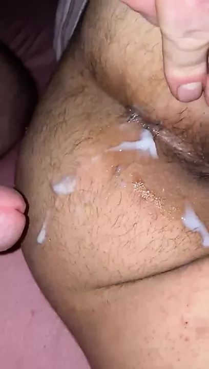 Cum on fat bbw Paki ass and rubbing it in asshole and Pussy