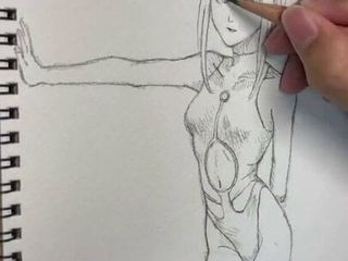 Dibujo de figura femenina 001
