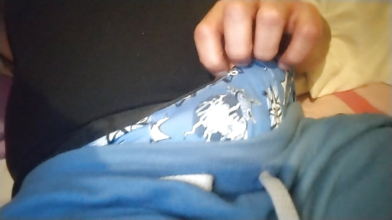 Masturbating absentmindedly watching TV