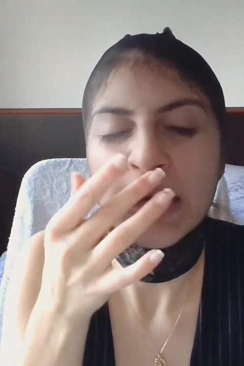 Fetish Black Panty Nylon Encasement Face During My Live Show
