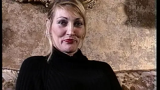Pretty German lady stuffing herself in solo action