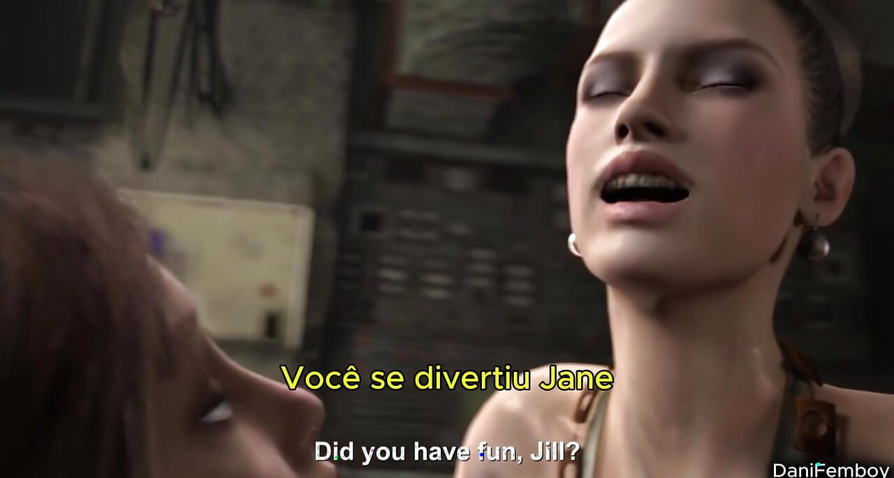 Resident Evil 2 Busty Shemale with Giant Cock Fucks Girl
