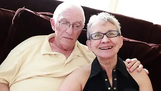 Horny granny wants a good young cock in a 3some with her old husband